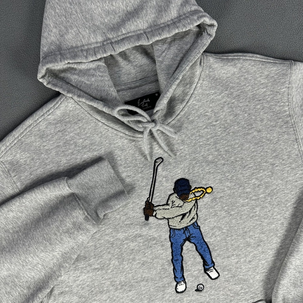 Eastside Golf Hoodie Mens Medium Grey Embroidered Swingman Core Fleece Golf